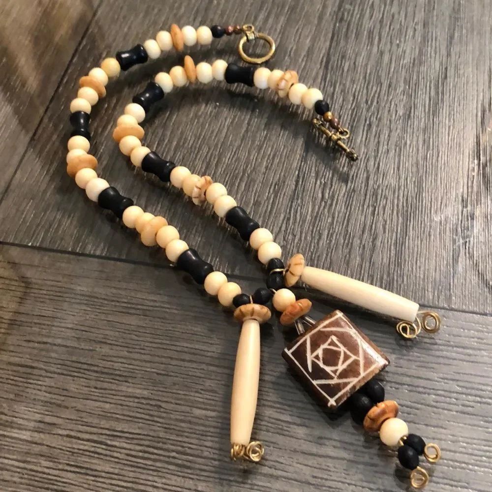 Vintage Ethnic Tribal Stone Beaded Necklace